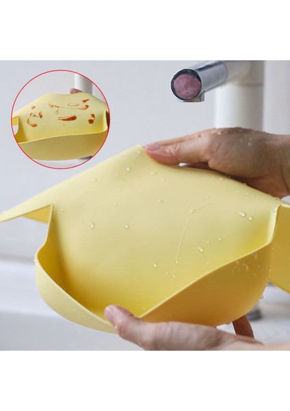 Premium Bebek, Çocuk BPA Free Silikon Mama Önlüğü - Güvenli Beslenme - 6 Ay + için / Sarı Renk modelleri