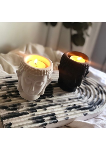 Buda 2'li Tealight Mumluk Siyah & Beyaz fiyatları