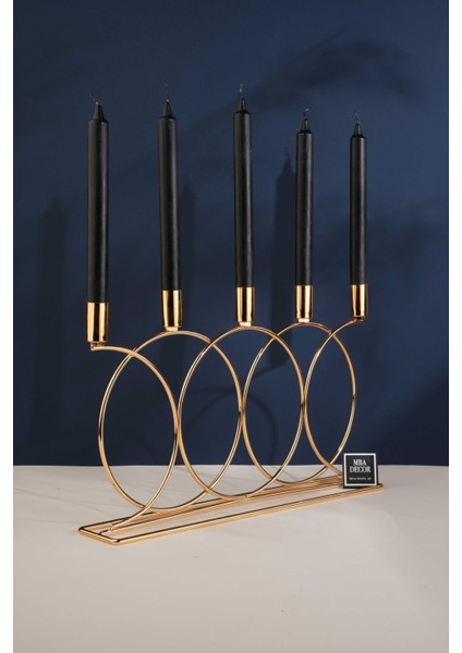 Metal Gold Double Geometri 45 cm Masaüstü Şamdan Mumluk Dekoratif Mumluk Paslanmaz Ev Dekorasyon fiyatları