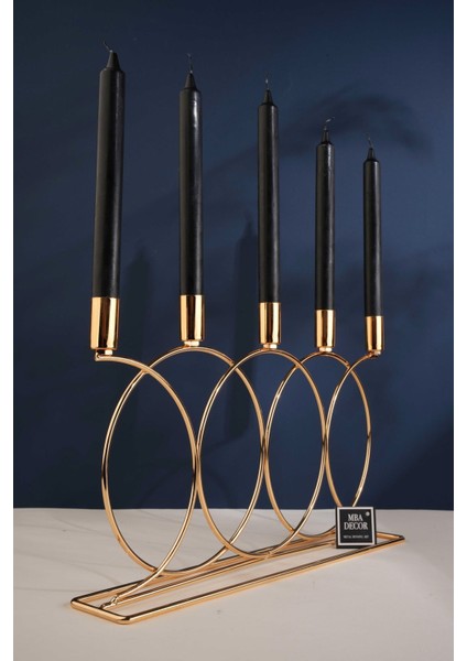 Metal Gold Double Geometri 45 cm Masaüstü Şamdan Mumluk Dekoratif Mumluk Paslanmaz Ev Dekorasyon fırsatları