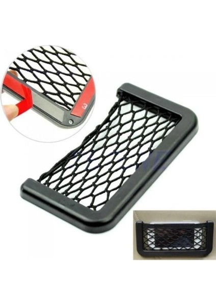 15X8 cm Araç Içi Telefon Tutucu Torpidoya Yapışan File Araba Karavan Düzenleyici Organizer File