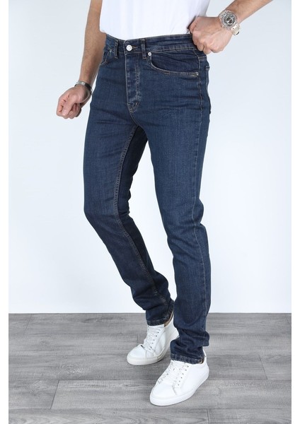 Erkek Regular Fit Rahat Kesim Denim Mavi Jeans