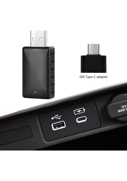 Araç Içi Apple Android Cihazlar Için Usb ve Type-c 2in1 USB Mini Carplay Adaptörü