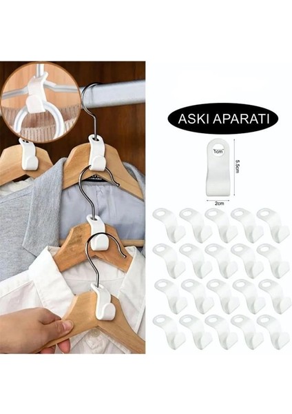 10 Adet Askı Aparatı Dolap Içi Düzenleyici Gömlek Elbise Pantolon Giysi Askı Kancası Askı Çoklayıcı