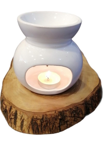 Lotus Motifli Beyaz Seramik Buhurdanlık fiyatları