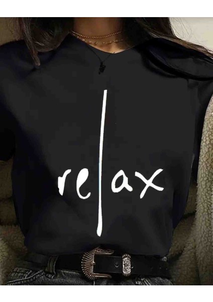 Relax Baskılı Özel Tasarım Oversize Tshirt