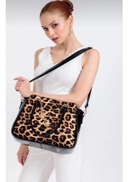 Leopar Desen Omuz Çantası modelleri