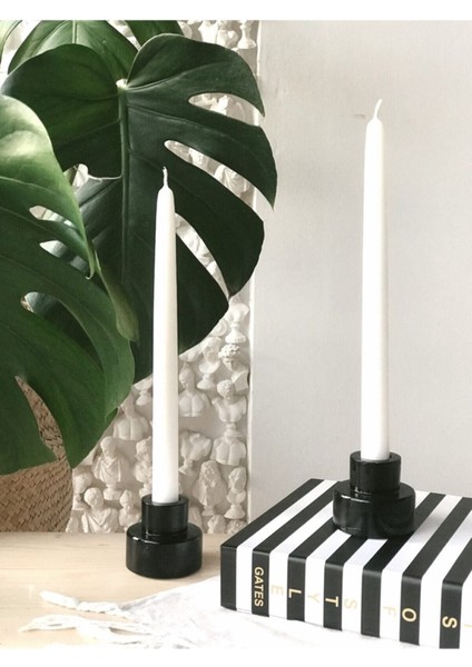 Evion Iskandinav Şamdan Mumluk Siyah Parlak 2'li modelleri