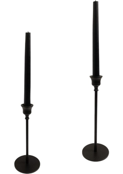 Dekoratif 2'li Siyah Kupa Şamdan & Mumluk modelleri