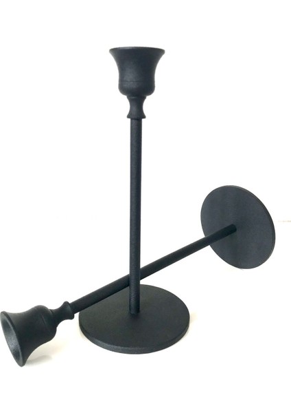 Dekoratif 2'li Siyah Kupa Şamdan & Mumluk indirimleri