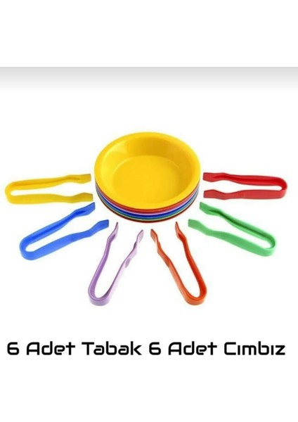 Eğitici Aktarma Seti 6 Adet Kase 6 Adet Cımbız 100 Adet Renkli Ponpon