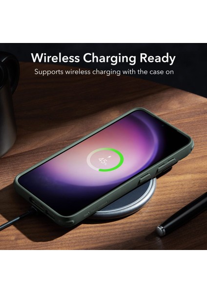 Samsung S23 Plus Kılıf Kickstand Silikon - Şeffaf Siyah