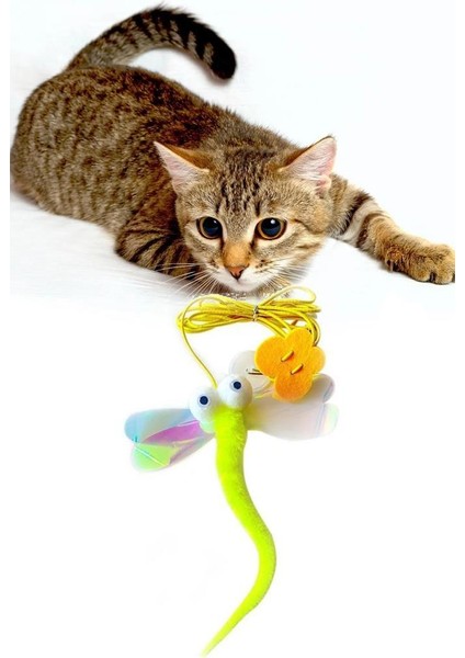 Kelebek Model Elastik Kendinden Yapışkanlı Kedi Oyun Oltası