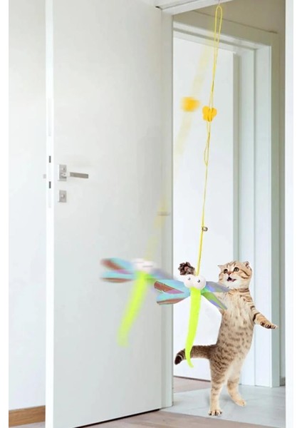 Kelebek Model Elastik Kendinden Yapışkanlı Kedi Oyun Oltası