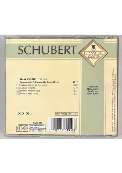 Schubert Symphony No. 9 CD (Orjinal Dönem Baskı)