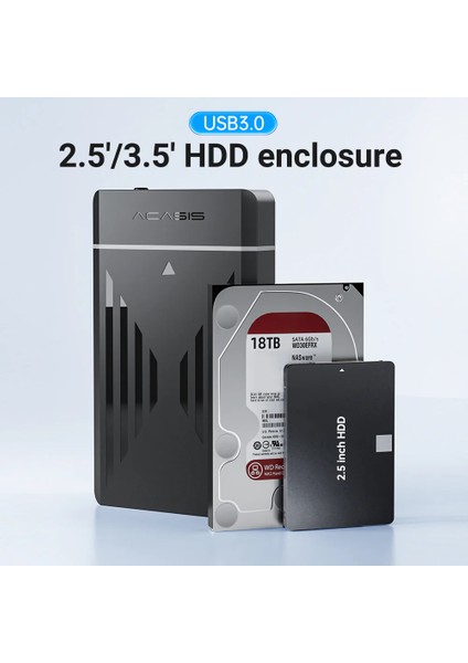 EC5351C - 2.5/3.5" 24TB SATA Disk Destekli, RGB Tasarım, USB 3.0, 6Gbps Aktarım Hızı, Kolay Kurulum Vidasız Montaj Disk Kutusu