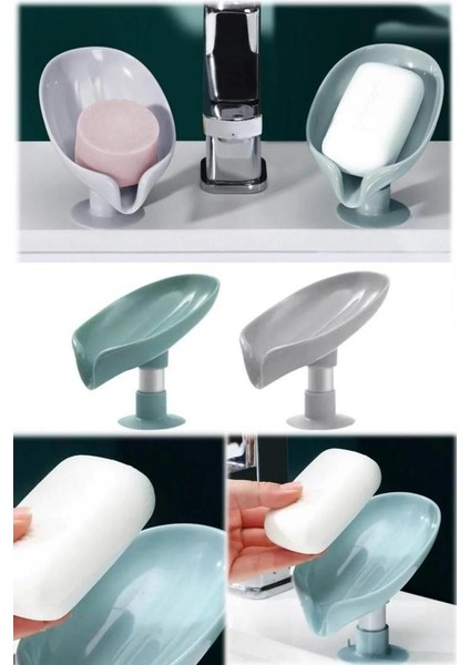 Vantuzlu Banyo Sabun Tutucu Kaymaz Dranej Sabunluk Banyo Su Giderli Plastik Banyo Sabunluğu Kaymaz