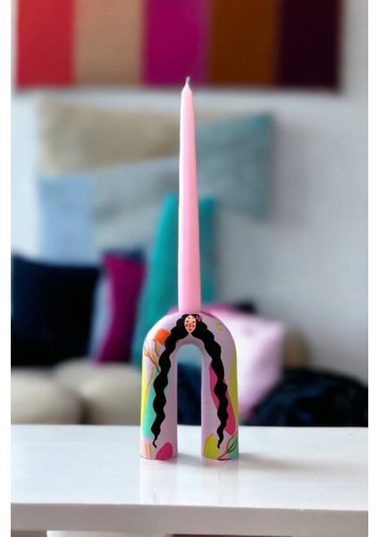Dekoratif Mumluk ve Şamdan | Rapunzel | El Yapımı | 13 x 9 cm | Lila | Unique | Artistic fiyatları