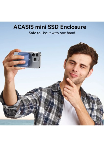 EC6609 Air - İPhone 15/16 Uyumlu, Manyetik Magsafe Özellikli, M.2 2230 NVMe SSD Destekli, Alüminyum + Kompakt, Type-C Disk Kutusu