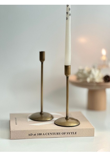 Metal Eskitme Çubuk Şamdan 2'li Mumluk fiyatları