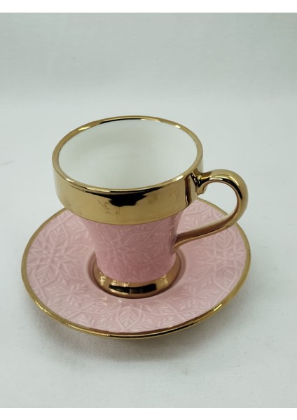 2 Kişilik Porselen Nescafe Fincanı Pembe Renk