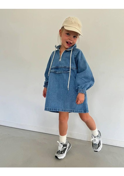 Yigit Butik Kız Çocuk Denim Elbise