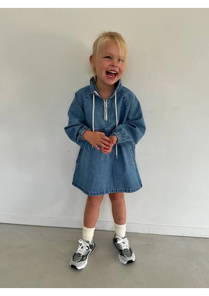 Yigit Butik Kız Çocuk Denim Elbise