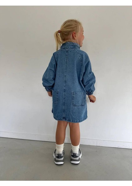 Yigit Butik Kız Çocuk Denim Elbise