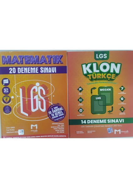 Yayınları (Sınıf: 8) Lgs Türkçe Klon 14 Deneme+Mozaik Yayınları 20 Deneme
