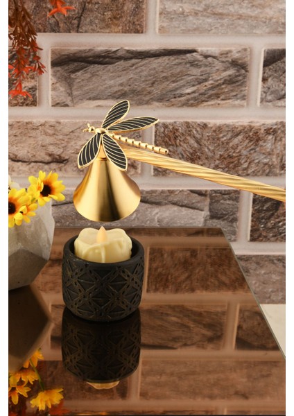 Yusufcuk Figürlü Mum Söndürme Aleti Metal Mum Söndürücü Altın Renk - Siyah Mine modelleri