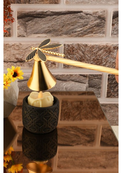 Yusufcuk Figürlü Mum Söndürme Aleti Metal Mum Söndürücü Altın Renk - Siyah Mine fırsatları