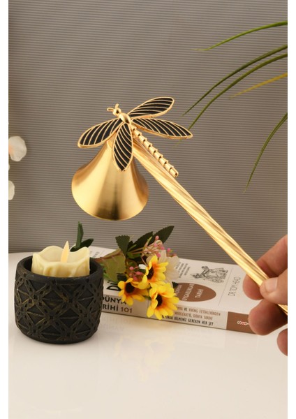 Yusufcuk Figürlü Mum Söndürme Aleti Metal Mum Söndürücü Altın Renk - Siyah Mine indirimleri