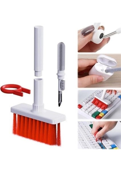 ® Çok Amaçlı Kırmızı Hassas Fırça Başlıklı Bilgisayar Laptop Temizleme Fırçası