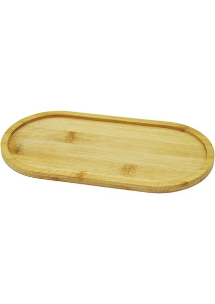 Oval Ahşap Bambu Yağdanlık Altlık 12X23CM