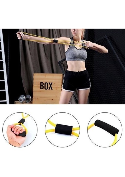 ® 8 Şeklinde Direnç Bandı Yoga Plates ve Vücut Geliştirme Egzersiz Bandı