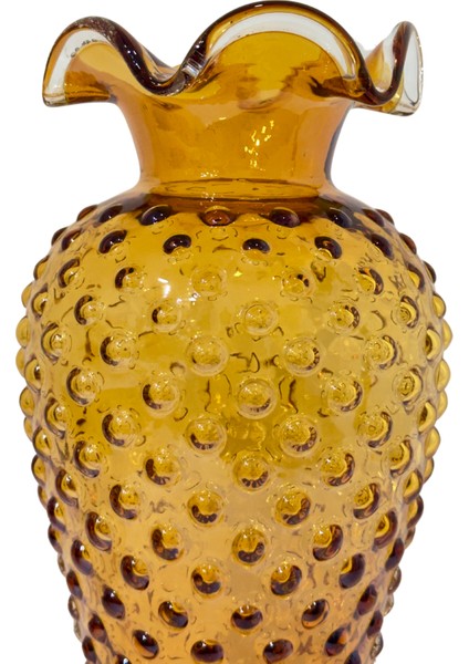 Elia Benekli Amber Cam Vazo fırsatları