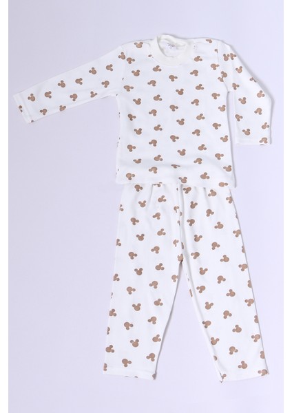 Bebek Pamuk Pijama Takımı Tenkli Baskılı Bisiklet Yaka A2
