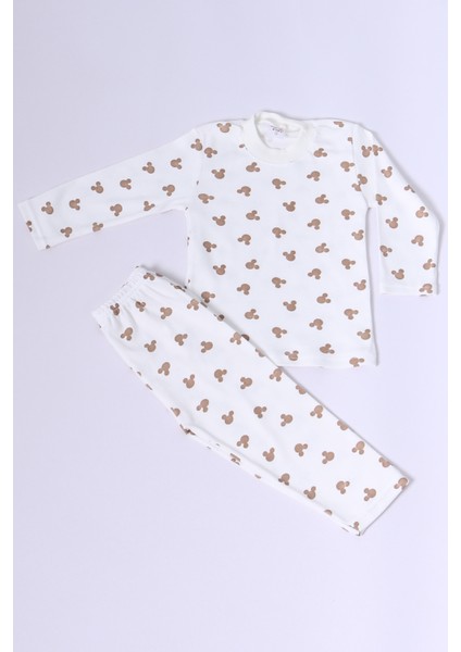 Bebek Pamuk Pijama Takımı Tenkli Baskılı Bisiklet Yaka A2