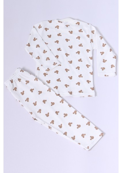 Bebek Pamuk Pijama Takımı Tenkli Baskılı Bisiklet Yaka A2