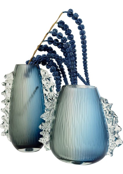 Saphira Mavi Cam Vazo Büyük indirimleri