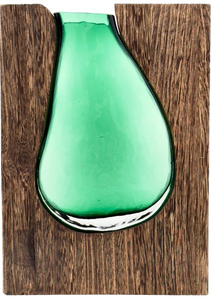 Wood Ahşap Cam Yeşil Vazo Küçük fiyatları