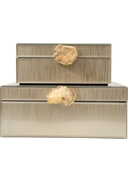 Vizon Doğal Taşlı Cam Kutu Set