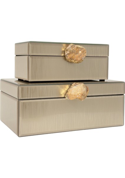 Vizon Doğal Taşlı Cam Kutu Set fiyatları