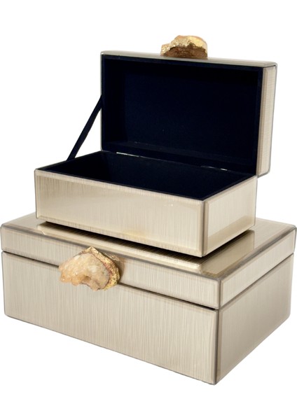 Vizon Doğal Taşlı Cam Kutu Set indirimleri