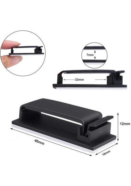 4 Adet Siyah Yapışkanlı Kablo Düzenleyici Tutucu Klips USB Elektrik Şarj Kablosu Bağı Kelepçesi fırsatları