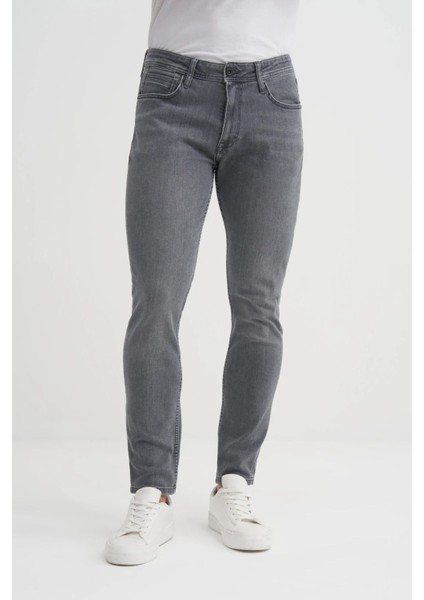 Terry Slim Fit Denim Pantolon Normal Bel Boru Paça