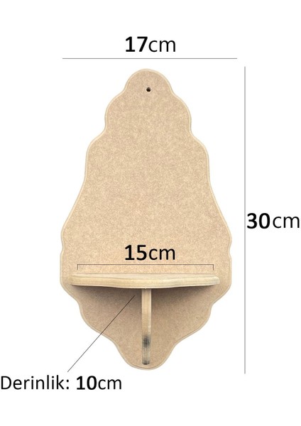 Ahşap Boyanabilir Ham Mdf Şamdanlık