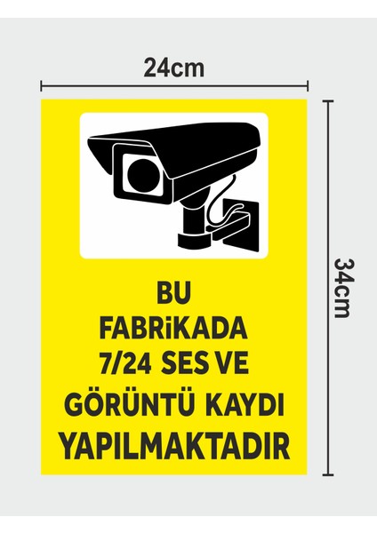 Bu Fabrikada 7/24 Ses ve Görüntü Tabela Levha 24X34 cm Polikarbon fiyatları