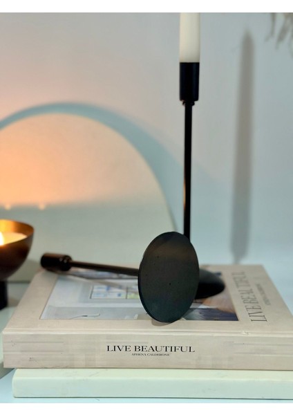 Siyah Metal Çubuk 2'li Şandan &mumluk fırsatları