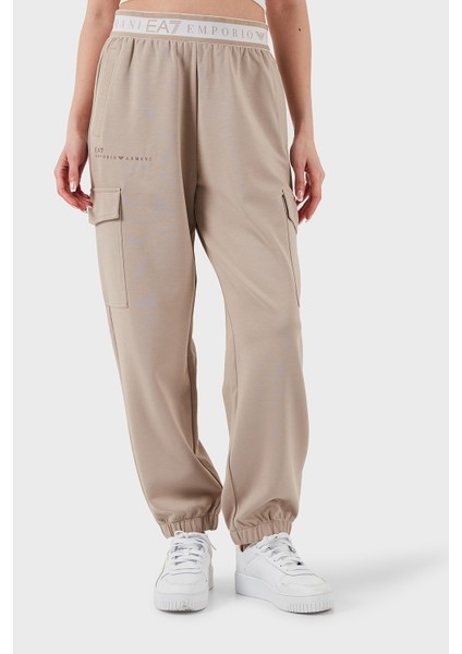 Regular Fit Normal Bel Ribanalı Paça Logolu Jogger Pantolon Bayan Pantolon 7W000282 AF12501 U6155